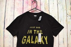 Men’s Old Navy Small Black Star Wars Best Dad in the Galaxy Tee T-Shirt NWT