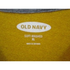 Old Navy Mens XL Soft-Washed Raglan Baseball Tee Mustard Yellow Charcoal Grey