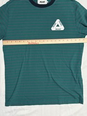 PALACE MEN’S LARGE PETIT STRIPE 220 SS T-SHIRT TEAL & PINK (Fall/Winter 2017)