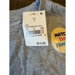 Bluey Men’s Bandit Bingo Family Hearts T-Shirt Heart Size Medium Color Gray