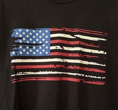 Grunt Style Patriotic USA Flag Black Cotton T- Shirt Men’s (Unisex) Size M