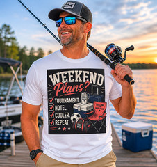 Fishing Tournament T-Shirt | Weekend Plans Cooler Hotel Repeat