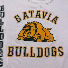 Vintage 80s Batavia Bulldogs High School Sport Varsity Long Sleeve Shirt – Large