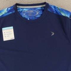 Reel Legends Shirt Mens M Blue Aquatic Camouflage Polyester Sun Protection NEW