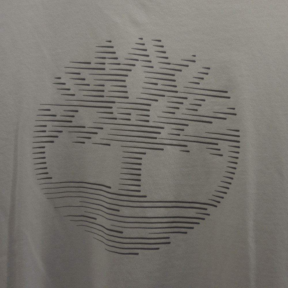 Timberland Mens Graphic T-Shirt White Gray Crew 100% Organic Cotton Logo M