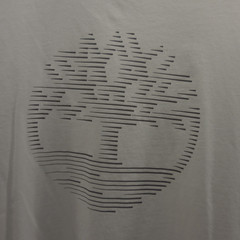 Timberland Mens Graphic T-Shirt White Gray Crew 100% Organic Cotton Logo M
