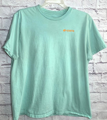 Costa Del Mar T-Shirt Mens Size XL Light Blue Crew Neck Short Sleeve Cotton Knit