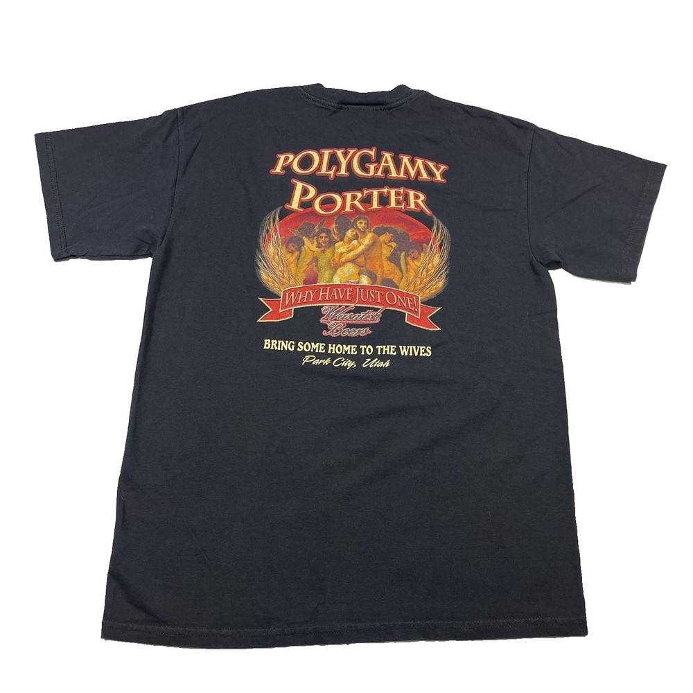 Wasatch Beers Polygamy Porter Beer T Shirt Black Graphic Tee Men’s M