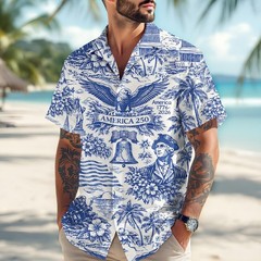 America 250th Anniversary Hawaiian Shirt, 250 Years Of Freedom Button Shirt