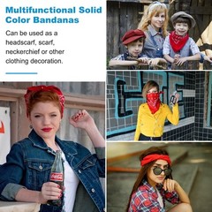 21″x21″ Large Solid Color Bandanas 12 Pack Bulk Blank Head Bandannas Multifun…