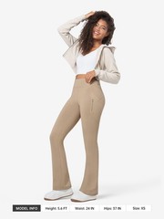 Women’s Fleece Lined Pants Thermal Leggings Winter Bootcut Yoga Pants Zipper …