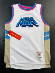 Mega Man Youth Headgear Classics Premium Embroidered Basketball Jersey Small NEW