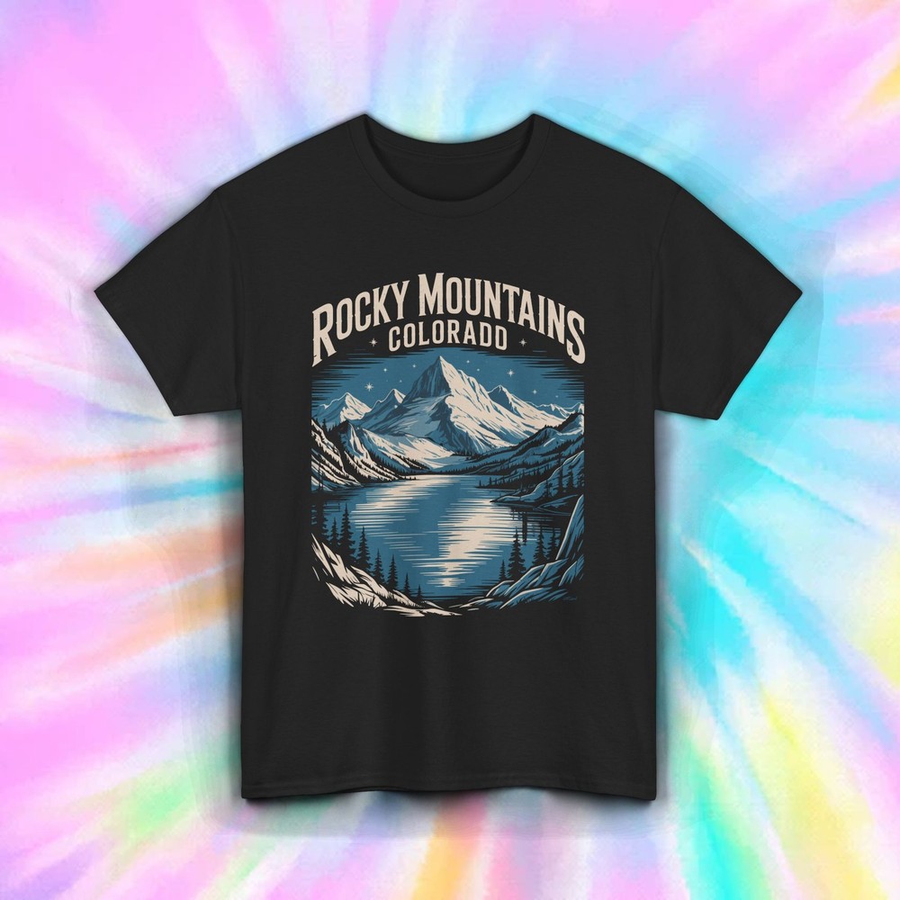 Rocky Mountains Colorado Shirt Vintage Hiking Nature Scenic Travel Tee S-5XL