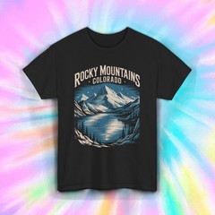 Rocky Mountains Colorado Shirt Vintage Hiking Nature Scenic Travel Tee S-5XL