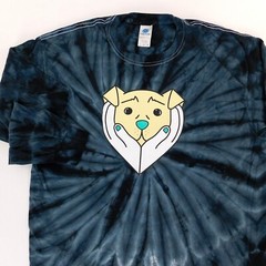 Colortone T Shirt L Tie Dye Graphc Dog Front Happy Dogs Happy People Back