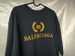 Balenciaga BB Laurel Logo Oversized T-Shirt Navy Blue