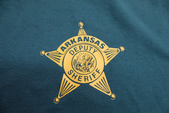 Vintage Hanes T shirt Heavyweights 50/50 Arkansas Deputy Sheriff Green Single L