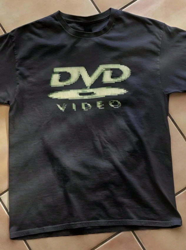 1PC Unisex DVD Video Vintage Printed Crew Neck T-Shirt Short Sleeve Casual