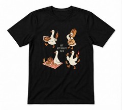 Funny Goose Cute Summer BBQ Picnic Cookout Unisex Black T-shirt