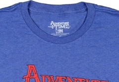 Cartoon Network Adventure Time Mens Finn And Friends Blue Shirt New 2XL