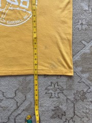 Vintage 80s Baseball Jersey Tee Gold Ringer V-Neck Greece Community Rinky Dink L