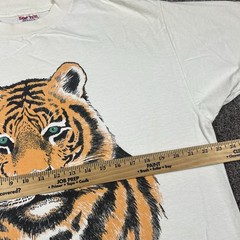 Vtg 1990 Bengal Tiger Big Print Graphic T Shirt XL Nature Animal Wildlife Cat