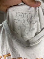 Led Zeppelin U.S. Tour 1975 Graphic Logo Unisex White Crew Neck Tee S/M