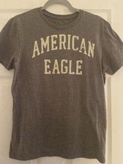 American Eagle Outfitters Men’s Graphic Logo Athletic Fit Crew Neck Tee Gray M