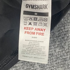 GymShark T Shirt Mens Medium M Black Sleeveless Gym Workout Running Shark Logo