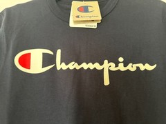 Champion Classic Logo Jersey Tee Men’s S Pit to Pit 17″ $25 Navy