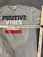 Sean John Shirt Mens Large Gray Positive Vibes Only Graphic T-Shirt Motivational