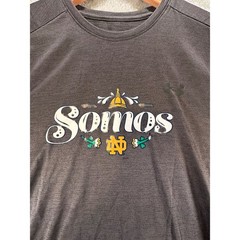 Under Armour Notre Dame Somos T-Shirt Mens Medium Grey Heather Loose Fit Athleti