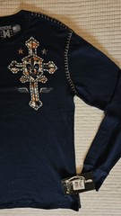 Xtreme Couture AFFLICTION Men’s Thermal SOLDIER OF FAITH Biker Wings XL