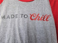 Made To Chill Coors Light Football Raglan Tee Gray And Red Beer Shirt Sz XL