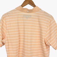Rag & Bone Size M Polo Shirt Orange Striped Short Sleeve Collared Cotton Blend