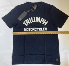 Triumph Motorcycles T-Shirt Mens XL Burnham Jet Black Spellout Logo Short Sleeve
