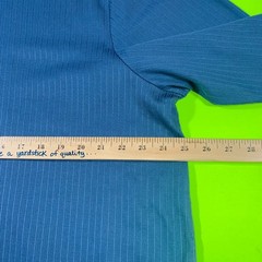 Croft & Barrow Mens XXL Blue Ribbed V-Neck Long Sleeve Easy Care T-Shirt