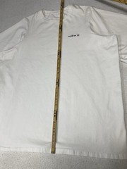 Oversized T Shirt Mens XL White Media Buttons Logo Streetwear Embroidered Crew