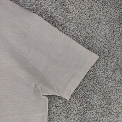 Sheep Inc Ultra-Fine Merino Wool Knit T-Shirt Mens Large Beige Short Sleeve