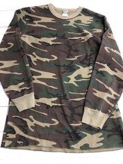 Cascade Bay Traders Shirt Mens 2XL Green Camo Thermal Waffle Knit Long Sleeve