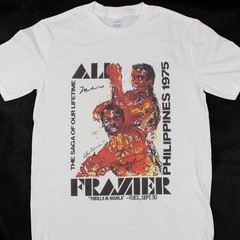 Muhammad Ali Vs Joe Frazier Thrilla in Manilla White T-shirt sizes available
