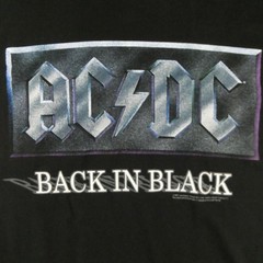 Vintage AC/DC Back In Black Shirt XL Black Band Tour Graphic Tee Double Sided