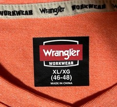 Wrangler Workwear Mens Orange 3 Button Pocket Work Shirt Size XL 46-48 NWT