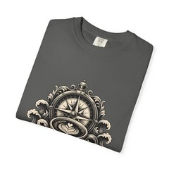 Monochrome Nautical Espresso Compass T-Shirt Graphic