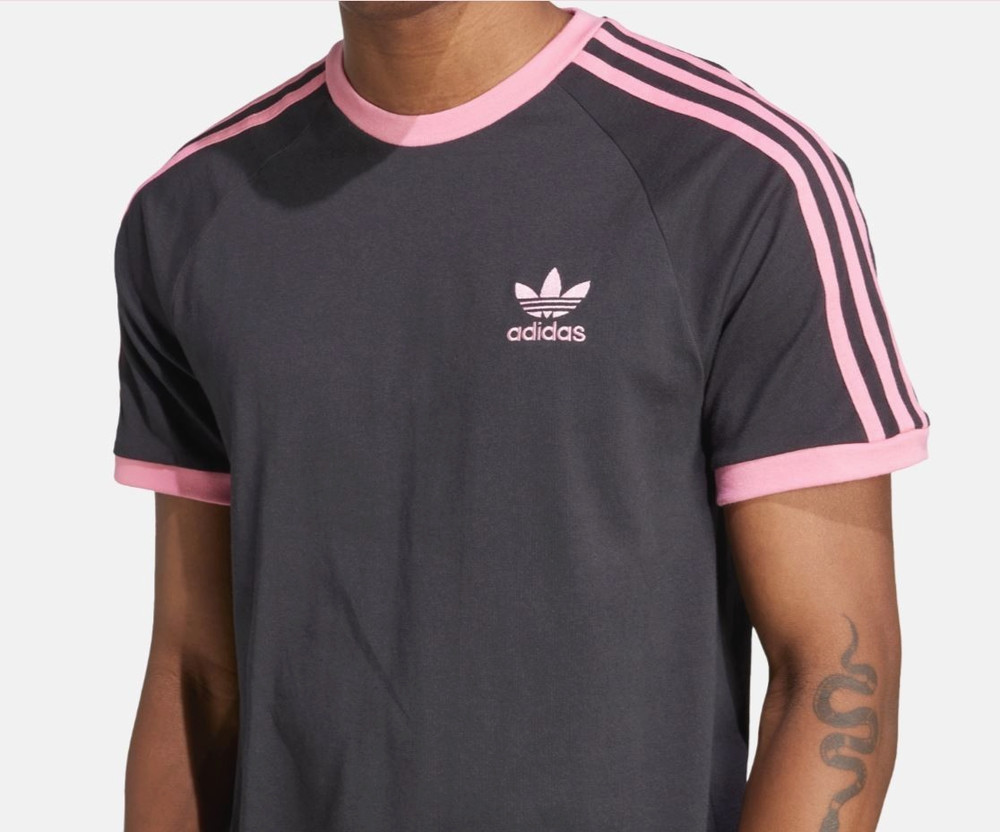 NEW MENS ADIDAS ORIGINALS 3-STRIPES CALIFORNIA TREFOIL SHIRT ~MEDIUM #KA56 PINK