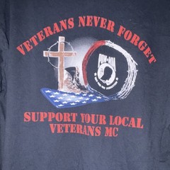 Gildan Ultra Cotton Men’s L Black Cotton POW MIA Graphic Crew Neck Long Sleeve