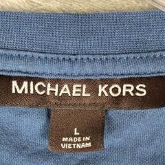 Michael Kors Mens Blue Logo Tape Shoulder Short Sleeve T-Shirt Size L