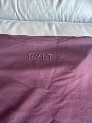 Bylt, Drop Cut Short Sleeve, Lux, Men’s Shirt, Size Large, Maroon, Crew Neck