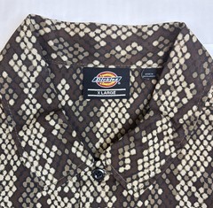 Dickies Button Up Mens Long sleeve Shirt Digital Snake Skin Camo Size XL