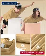 KEEPSHOWING Men’s Cotton T-Shirts Oversized Unisex Short Sleeve Crew Neck Loose